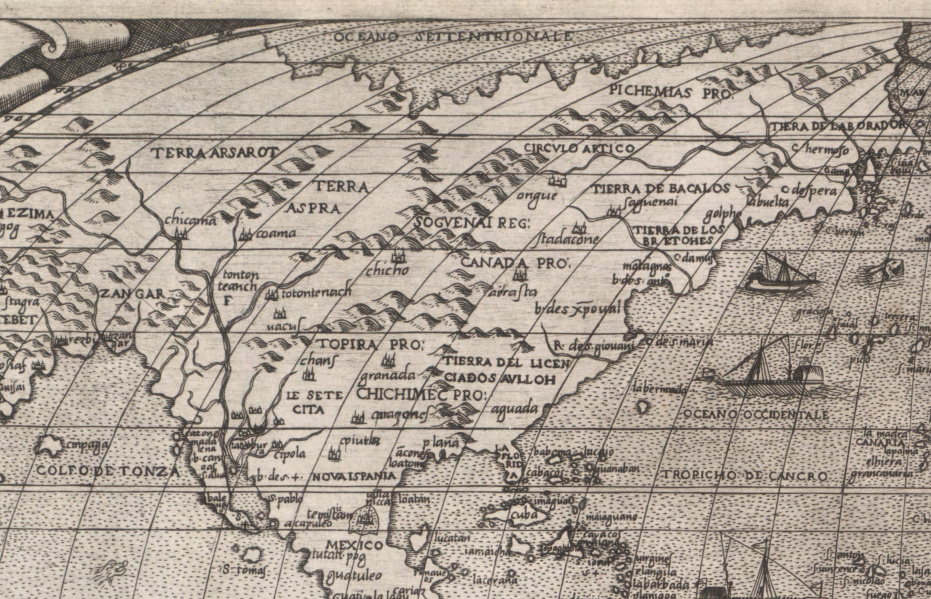 Small-scale and sparsely labelled map of North America, with the word “Canada” visible near the centre.